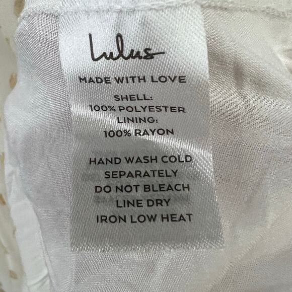 Lulus Shining Sight Midi Dress S White Metallic Gold Dotted One Shoulder Fairy - Picture 14 of 16